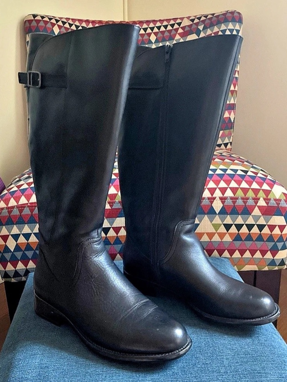 Easy Spirit Jimlet black leather riding boot wide calf size 8 NWOB